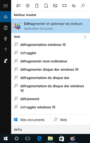 Defragmenter Windows 10